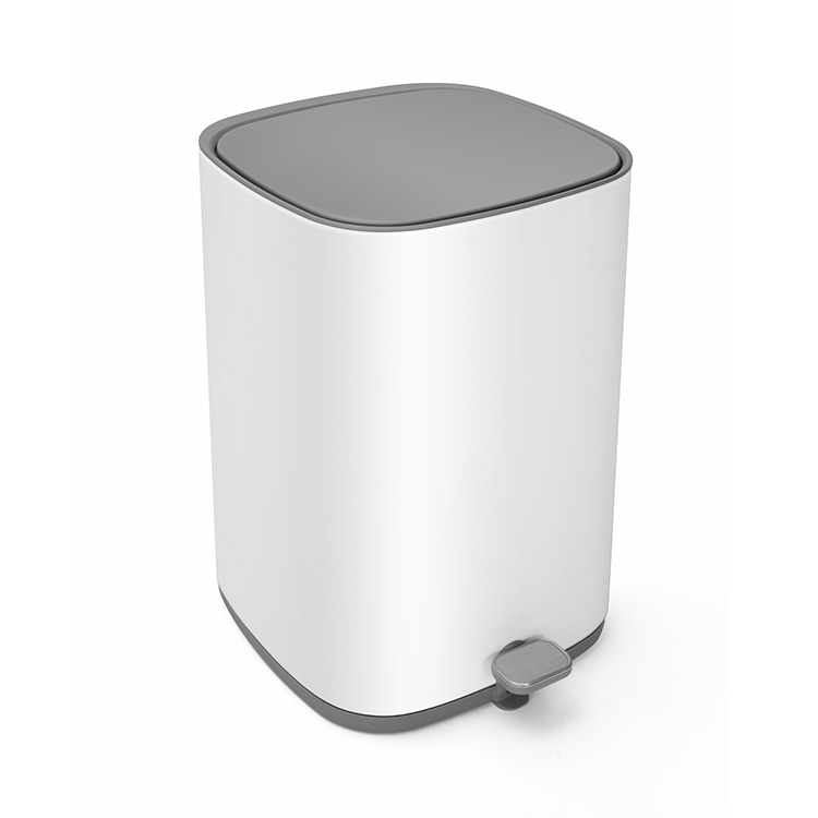 square steel trash can