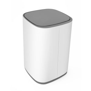 steel garbage can whtie