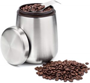 stainless steel coffee bean canister