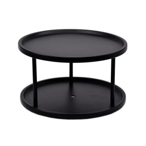 black lazy susan turntable