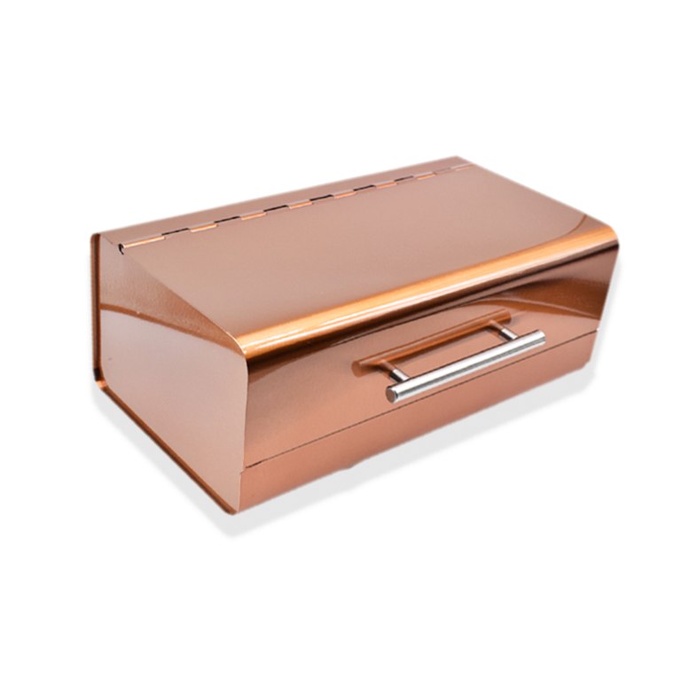 copper stainless steel bread box