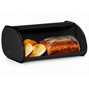 black steel bread bin