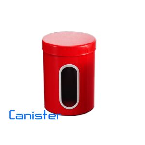 red coating food canister