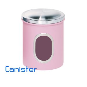 pink coating food canister