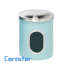 sky blue coating kitchen canister