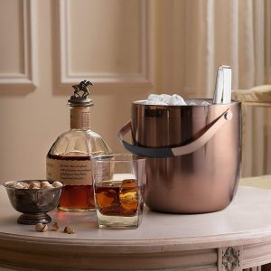 copper metal steel ice bucket set
