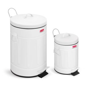 white coating trash can