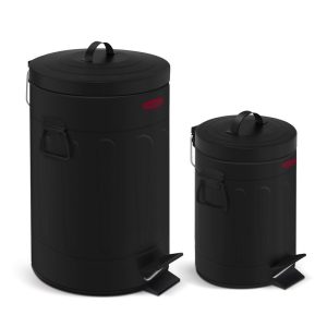black coating trash can