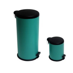 green coating trash can combo