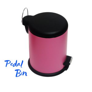 pink coating stainless trash can