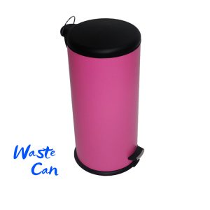 pink powder coating trash can