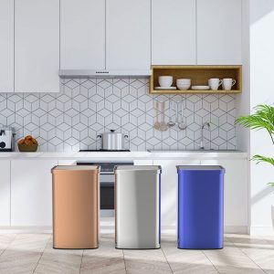 colorful steel sensor trash can